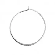 Créoles aplaties forme ronde à décorer en laiton 40 mm rhodié x2