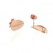 Clous d'oreilles ovale avec anneau à décorer en laiton 18x9 mm doré rose x2