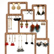 Clous d'oreilles ovale avec anneau à décorer en laiton 18x9 mm doré rose x2