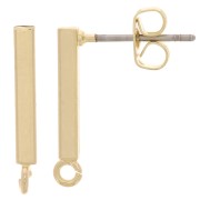 Clous d'oreilles barrette avec anneau 19x2 mm light gold x2|raw }}