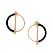 Boucles d'oreilles design rond et barrette à décorer en laiton 25 mm light gold x2