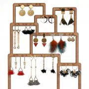 Boucles d'oreilles design rond à décorer en laiton 30 mm rhodié x2