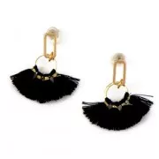 Boucles d'oreilles design rectangle à décorer en laiton 10 mm light gold x2