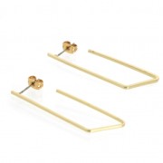 Clous d'oreilles design irrégulier à décorer en laiton 46 mm light gold x2|raw }}