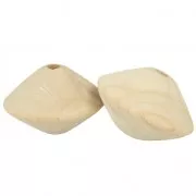 Lot de 2 grosses perles toupies en bois brut 63x42 mm pour suspension macramé