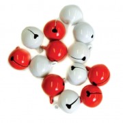 10 breloques grelots 14 mm Blanc / Rouge|raw }}
