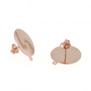 Clous d'oreilles disque 18 mm pour la création de bijoux fantaisie doré rose x2