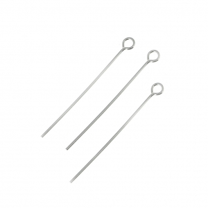 Clous tête ronde 25x0.5 mm en Argent 925 x10