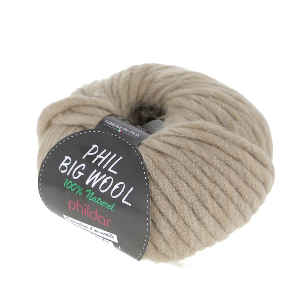 Laine Phil Big Wool 100 Naturel Chamois x100g Perles & Co