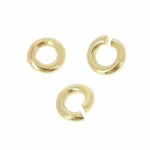 Anneaux ouverts ronds 4x1 mm - Plaqué Or 3 microns x4