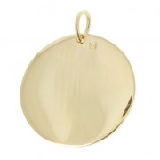 Breloque médaille ronde rose des vents 18 mm Plaqué Or 3 microns x1