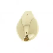 Perle / poussoir coquillage de cauri 16x10 mm Plaqué Or 3 microns x1