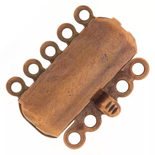 Fermoir 5 rangs 19x15 mm cuivré vieilli