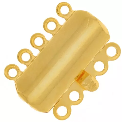 Fermoir 5 rangs 19x15 mm doré à l'or fin x1