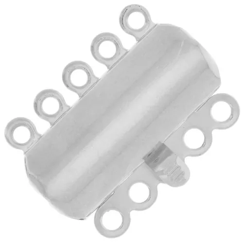 Fermoir 5 rangs 19x15 mm argenté