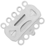 Fermoir 5 rangs 19x15 mm argenté