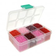 Assortiment de rocailles 12/0 -  2 mm - 4 effets - Multi Rose x1|raw }}