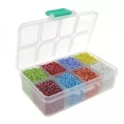 Assortiment de rocailles 12/0 - 2 mm - Luster - Multicolore x1