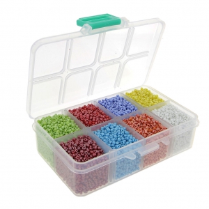 Assortiment de rocailles 12/0 - 2 mm - Luster - Multicolore x1