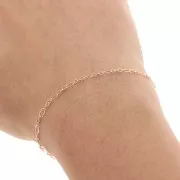 Chaîne maille fantaisie alternée (1x3) 2,4 mm en Rose Gold filled (or laminé) x 1 m