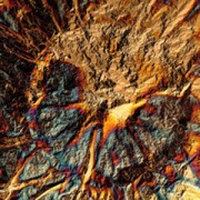 Feuilles de métal - Design-Metall- 140x140 mm Bleu / Doré Flammé x3|raw }}