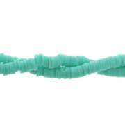 Perles rondelles Heishi en pâte polymère 5x1 mm Turquoise x39 cm|raw }}