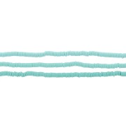 Perles Heishi rondelles en pâte polymère 5x1 mm Turquoise x39 cm