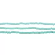 Perles Heishi rondelles en pâte polymère 5x1 mm Turquoise x39 cm