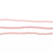 Perles Heishi rondelles en pâte polymère 5x1 mm Rose x39 cm