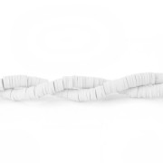 Perles rondelles Heishi en pâte polymère 5x1 mm Blanc x38 cm|raw }}