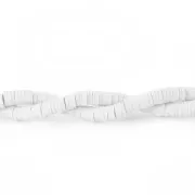Blanc - Perles Heishi rondelles en pâte polymère 5x1 mm Blanc x38 cm Perles Heishi rondelles en pâte polymère 5x1 mm Blanc x38 cm