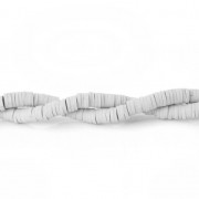Perles rondelles Heishi en pâte polymère 5x1 mm Gris clair x39 cm|raw }}