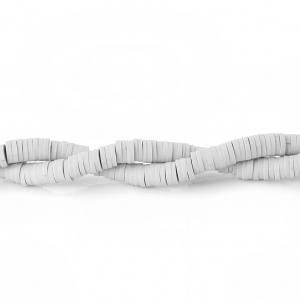 Perles Heishi rondelles en pâte polymère 5x1 mm Gris clair x39 cm