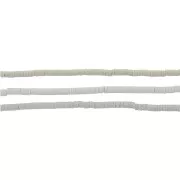 Perles Heishi rondelles en pâte polymère 5x1 mm Gris clair x39 cm
