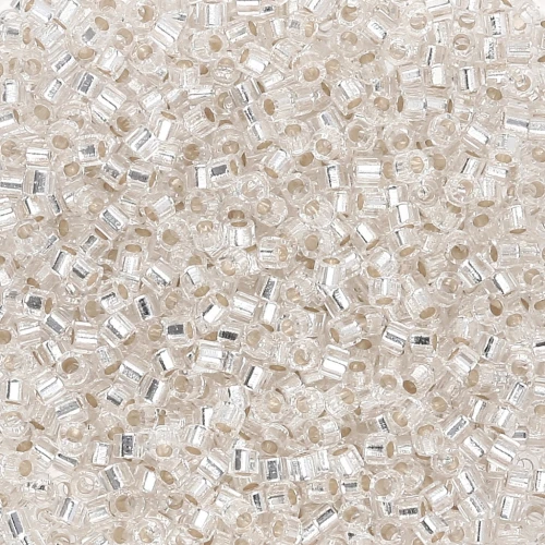 Miyuki Delica 11/0 Hex Cut DBC0041 - Crystal Silver Lined x8g