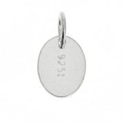 Breloque marquée 925 médaille ovale anneau fermé 10 mm en Argent 925|raw }}