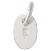 Breloque marquée 925 médaille ovale anneau fermé 9 mm - Argent 925 x1