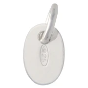Breloque marquée 925 médaille ovale anneau fermé 9 mm - Argent 925 x1