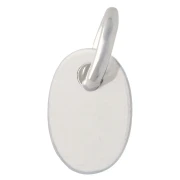 Breloque marquée 925 médaille ovale anneau fermé 9 mm - Argent 925 x1