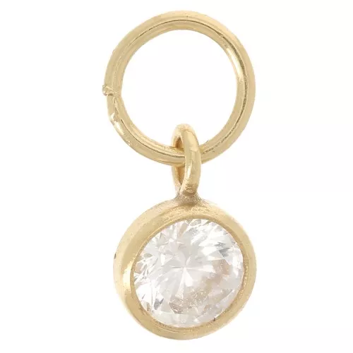 Pendentif 6.5x4.5mm anneau parallèle Oxyde de Zirconium - Gold filled (or laminé)