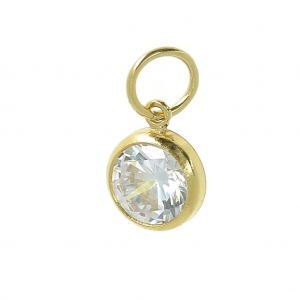 Pendentif 9x6.7mm anneau perpendiculaire Oxyde Zirconium - Gold filled (or laminé)