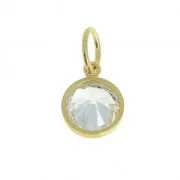 Pendentif 9x6.7mm anneau perpendiculaire Oxyde Zirconium - Gold filled (or laminé)