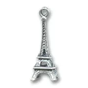 Breloque Tour 24 mm argenté vieilli x1