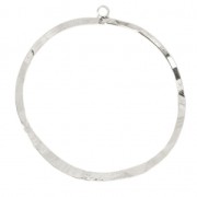 Pendentif cercle irrégulier 45x49 mm Placage argent fin x1|raw }}