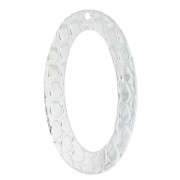 Pendentif ovale surface peau de serpent 36.5x22.5 mm Placage argent fin x1
