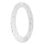 Pendentif ovale surface peau de serpent 36.5x22.5 mm Placage argent fin x1