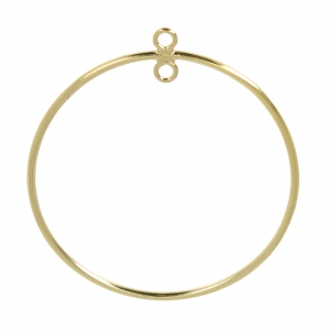 Intercalaire rond 2 anneaux 30mm Gold filled (or laminé)  x1