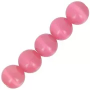 Perles oeil de chat 8 mm rose x10