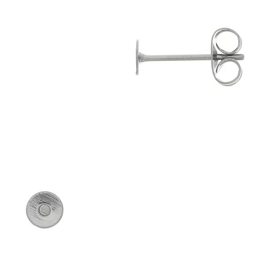 Clous d'oreilles disque 4 mm en Acier inox x2
