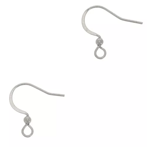 Crochets d'oreilles boules 15 mm en Acier inox 304 x2